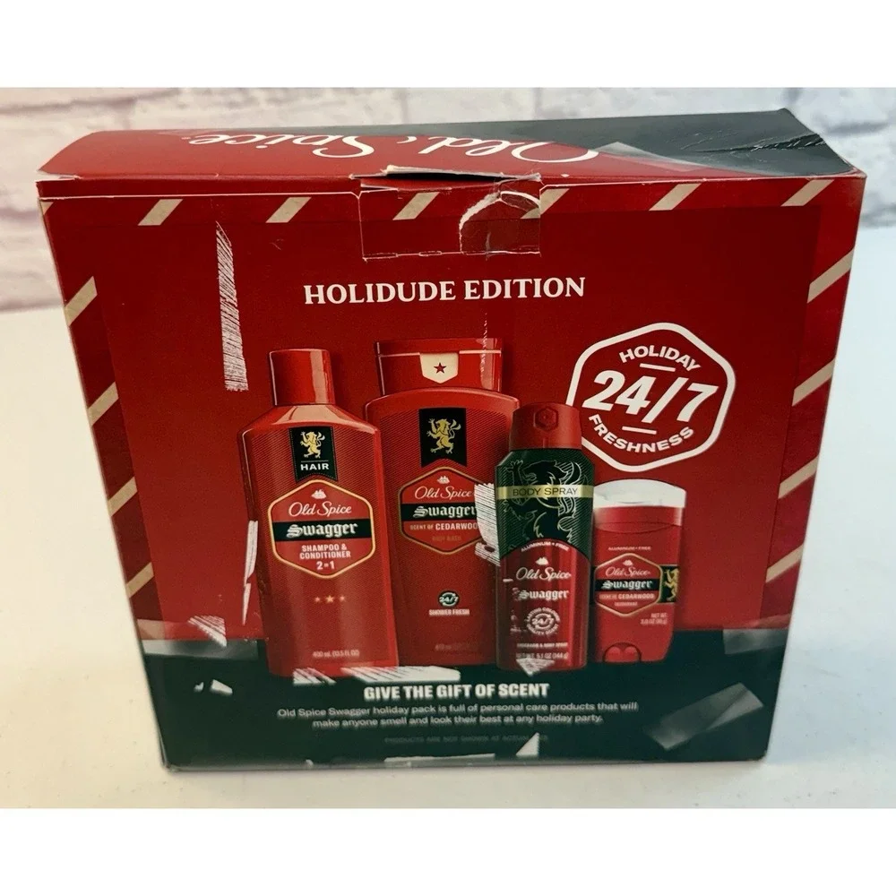 4 PC Old Spice Swagger The Holidays Edition Hair & Body Care Gift Set